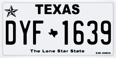 TX license plate DYF1639