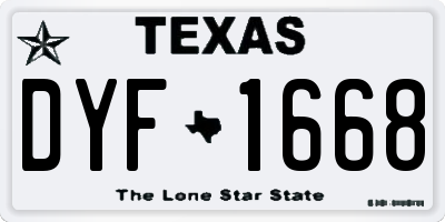 TX license plate DYF1668