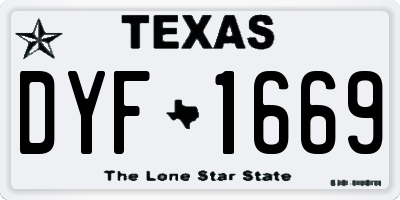 TX license plate DYF1669