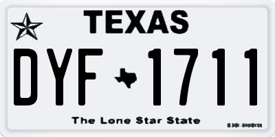 TX license plate DYF1711