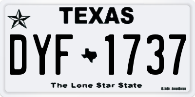 TX license plate DYF1737