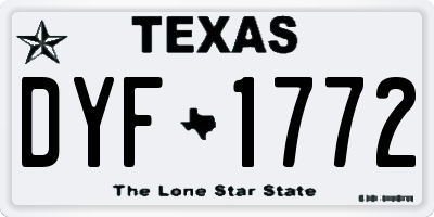TX license plate DYF1772