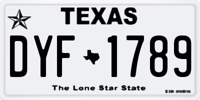 TX license plate DYF1789