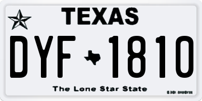 TX license plate DYF1810