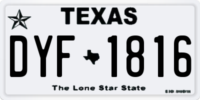 TX license plate DYF1816