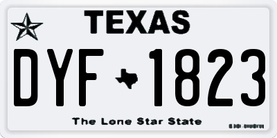 TX license plate DYF1823