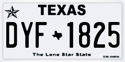 TX license plate DYF1825