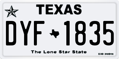 TX license plate DYF1835