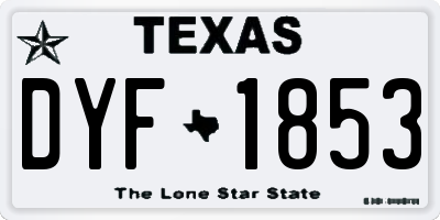TX license plate DYF1853