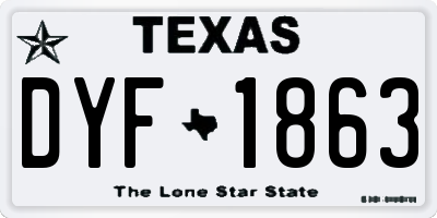 TX license plate DYF1863