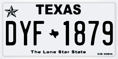 TX license plate DYF1879