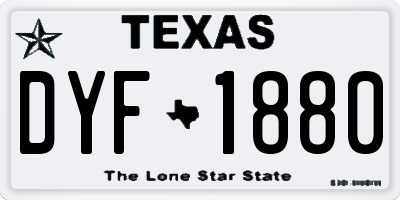 TX license plate DYF1880