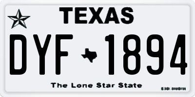TX license plate DYF1894