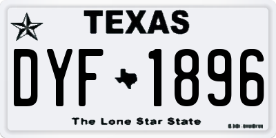TX license plate DYF1896