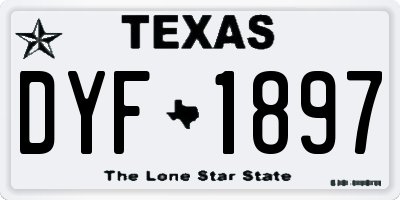 TX license plate DYF1897