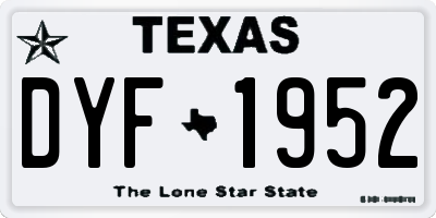 TX license plate DYF1952