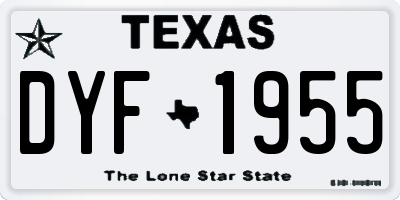 TX license plate DYF1955