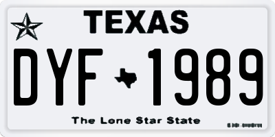TX license plate DYF1989