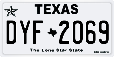 TX license plate DYF2069
