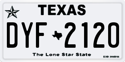 TX license plate DYF2120