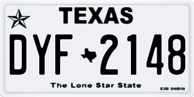TX license plate DYF2148