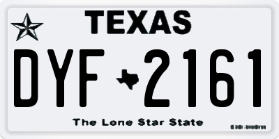 TX license plate DYF2161