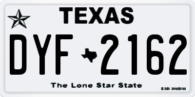 TX license plate DYF2162