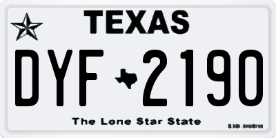 TX license plate DYF2190