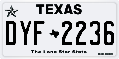 TX license plate DYF2236