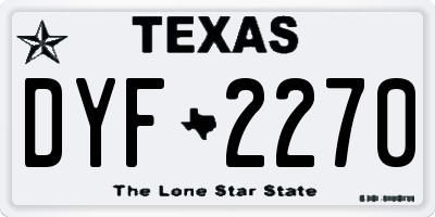 TX license plate DYF2270