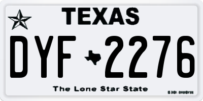 TX license plate DYF2276