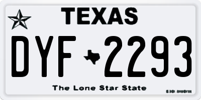 TX license plate DYF2293