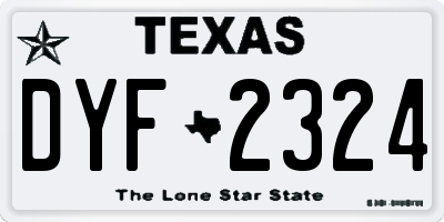 TX license plate DYF2324