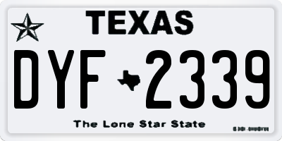 TX license plate DYF2339