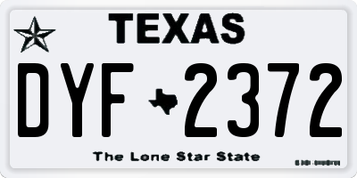 TX license plate DYF2372