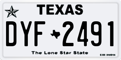 TX license plate DYF2491