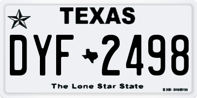 TX license plate DYF2498
