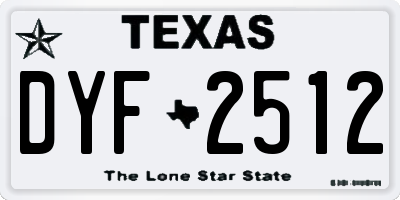 TX license plate DYF2512