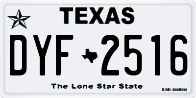 TX license plate DYF2516