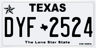 TX license plate DYF2524
