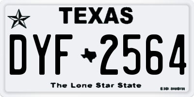 TX license plate DYF2564