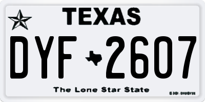 TX license plate DYF2607