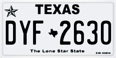 TX license plate DYF2630