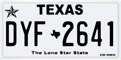 TX license plate DYF2641