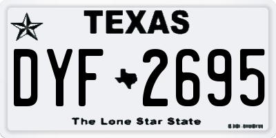 TX license plate DYF2695