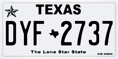 TX license plate DYF2737