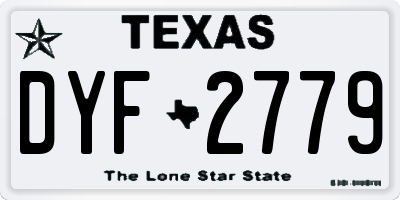 TX license plate DYF2779