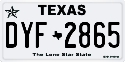 TX license plate DYF2865