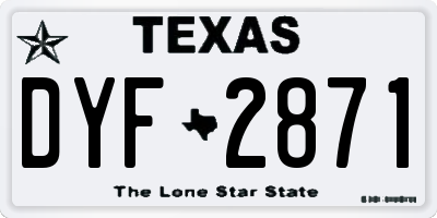 TX license plate DYF2871