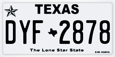 TX license plate DYF2878